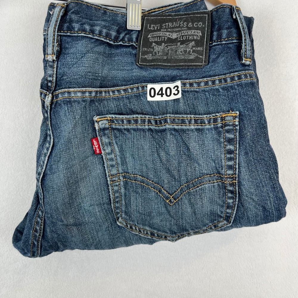 Levis 505 Regular‎ Fit Jeans Mens 31x32 Dark Wash Denim Pants Classic - Picture 14 of 14